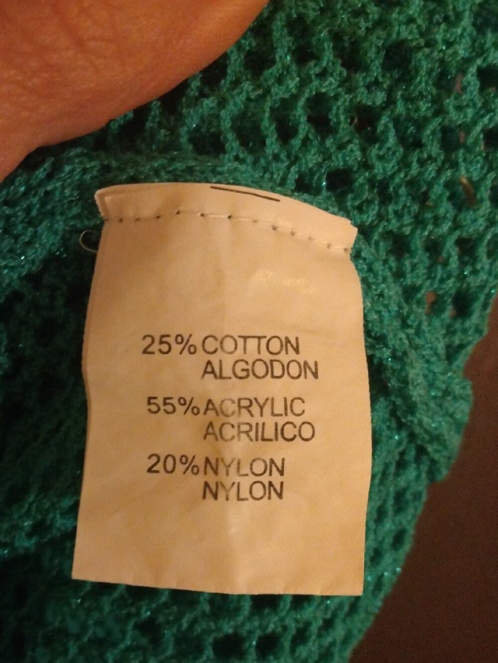 Open-Weave Teal V-Neck Button-Front Sweater - Picture 4 of 5